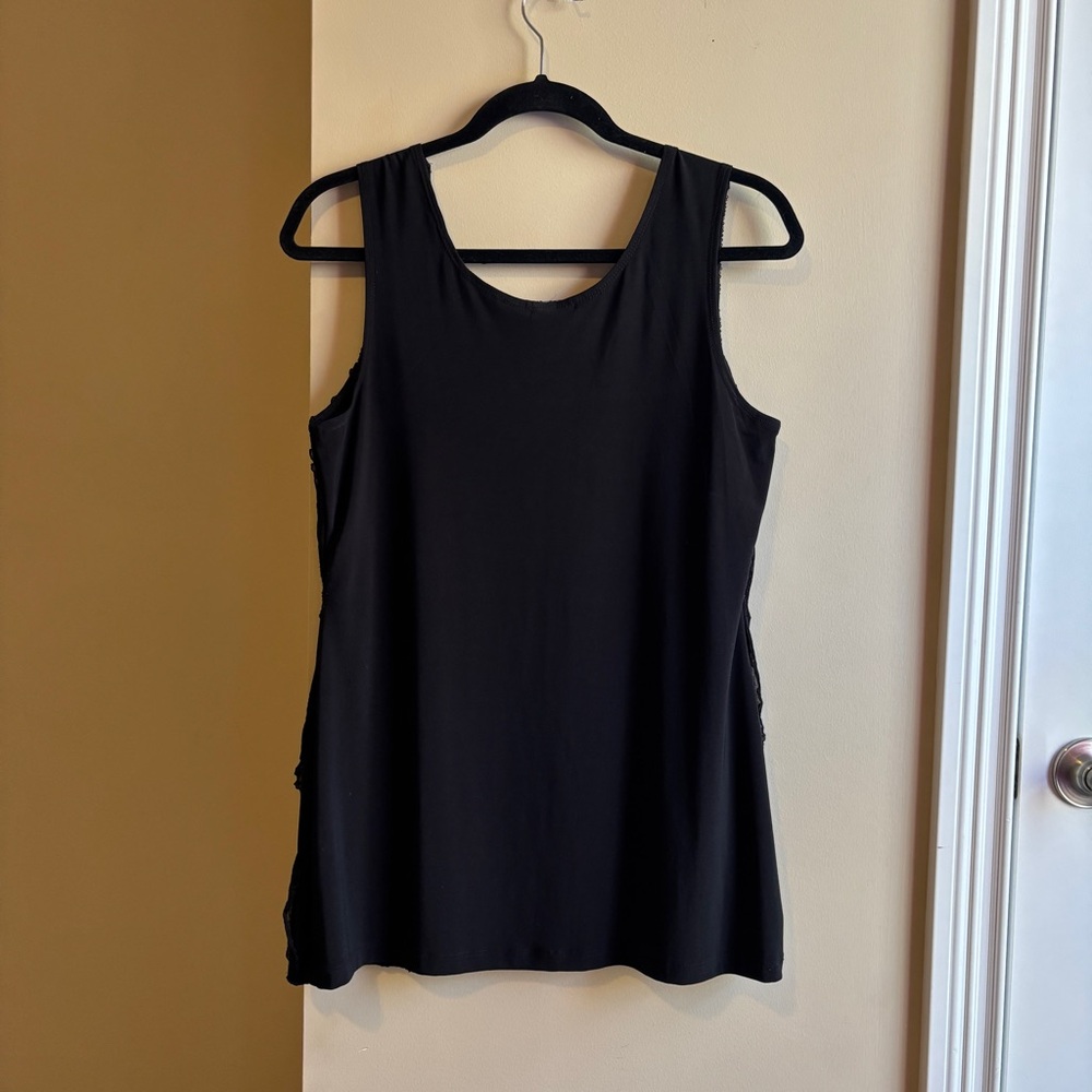 Cocomo Black Tank Top with Shimmer Accents - Picture 6 of 7
